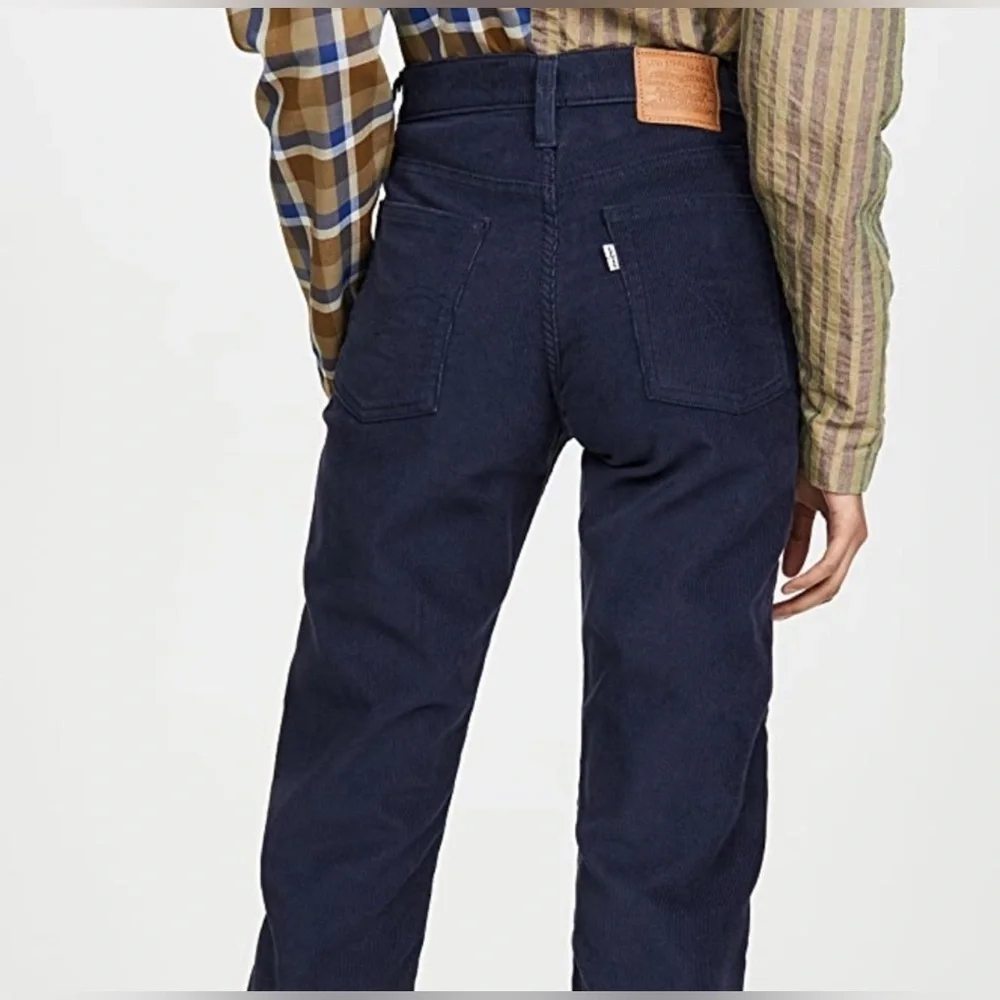Levi’s Premium Wedgie Straight Corduroy Pants • Sz 27 • Muted Slate Blue